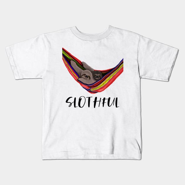 Sloth Slothful Kids T-Shirt by Merchweaver